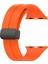 Apple Watch Seri 2/3/4/5/6/7/8/se Uyumlu Magnetik Silikon Kordon Metal Tokalı Mıknatıslı Spor Bileklik 2