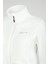 Peridot Tam Fermuarlı Kadın Polar Sweatshirt Beyaz 3