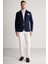 Lacivert Giza Pamuk Triko Blazer Ceket 1