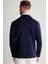 Lacivert Giza Pamuk Triko Blazer Ceket 4