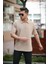 Fitilli Yarım Fermuar Oversize T-Shirt - Bej 1
