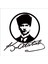 Mustafa Kemal Atatürk Portre ve Imza Sticker 1