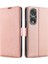 Honor 80 Pro 5g Damla Geçirmez Pu Deri Stand Kart Tutucu Telefon Kılıfı Tpu Iç Kabuk Çift Manyetik Tüye Koruyucu Kapak (Yurt Dışından) 1