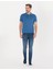Erkek Koyu Mavi Slim Fit Polo Yaka Merserize Tişört 50262665-VR032 4