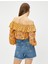 Etnik Desenli Crop Bluz Omzu Açık Fırfırlı 4