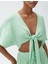 Crop Yoga Tişört Müslin Kimono Görünümlü Bağlama Detaylı 5