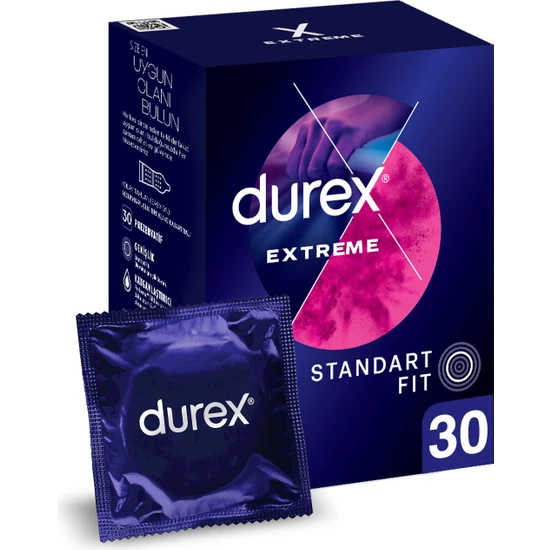Durex Extreme 30'li Geciktiricili ve Tırtıklı Prezervatif