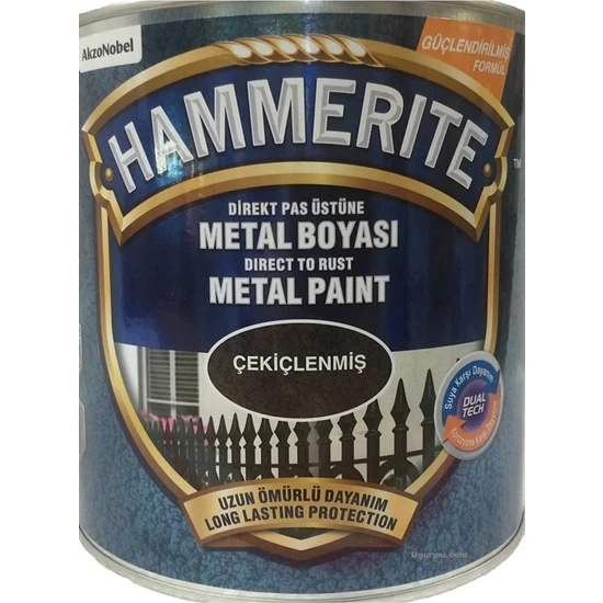 Hammerite Direk Pas Üstü Çekiçlenmiş Metal Boyası Siyah  2.5lt