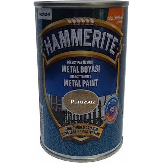 Hammerite Direkt Pas Üstü Düz Metal Boyası Siyah 1 Lt