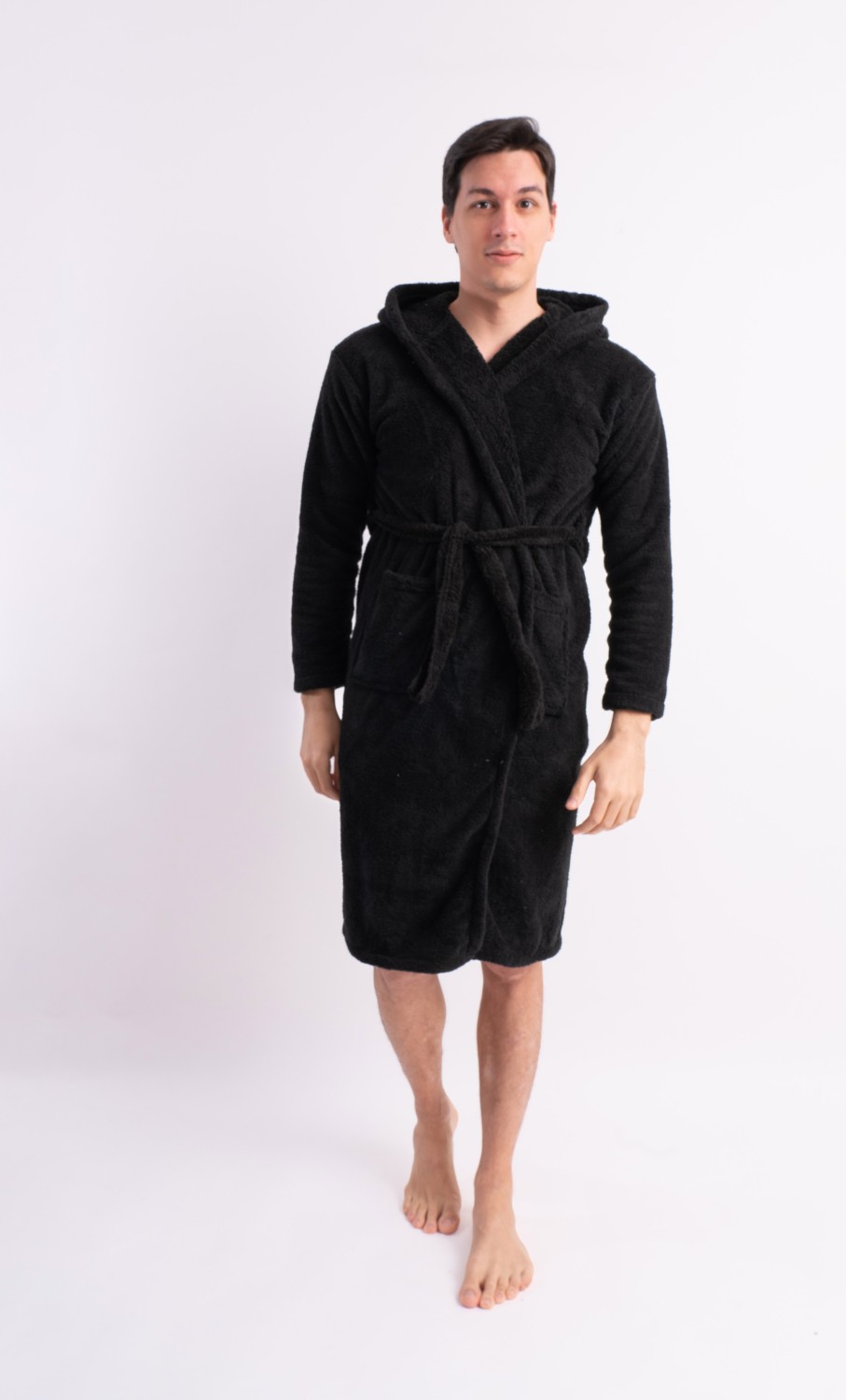 Sweet's Collection Uzun Kapüşonlu Unisex Welsoft Peluş Sabahlık görsel 4