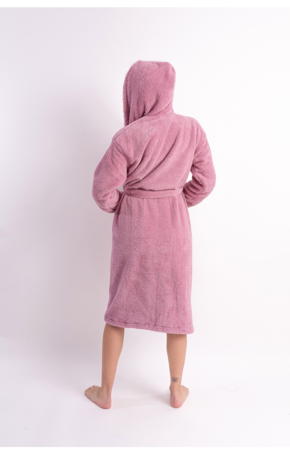 Sweet's Collection Uzun Kapüşonlu Kadın Wellsoft Peluş Sabahlık görsel 2