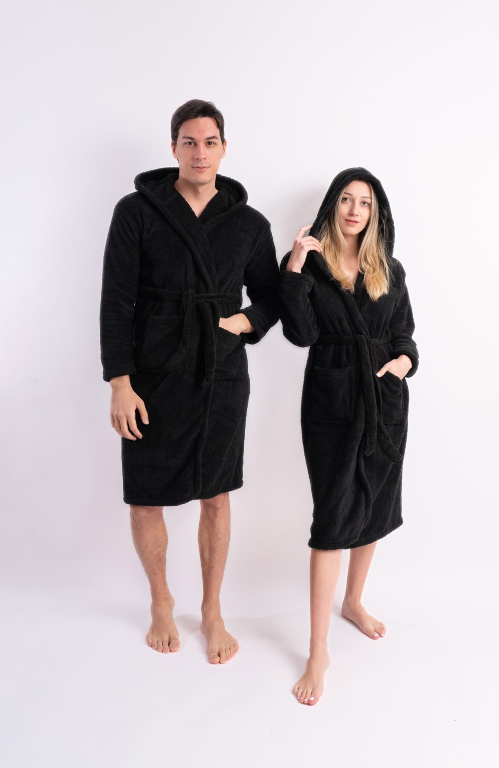 Sweet's Collection Uzun Kapüşonlu Unisex Welsoft Peluş Sabahlık
