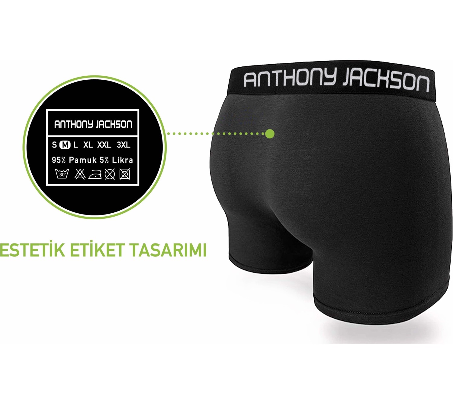 Anthony Jackson Likralı 6'lı Kutu Premium Erkek Boxer Thomas görsel 4
