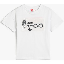 Koton Tişört Atatürk Pul-Payet İşlemli Kısa Kollu Pamuklu 100. Yıla Özel