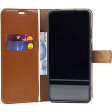 Piyasa Sepeti Tecno Camon 18  Cüzdanlı Standlı Kapaklı Kılıf Kahverengi