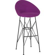 White Furniture Sembol Tel Ayak Küçük Bar Sandalyesi 75.cm