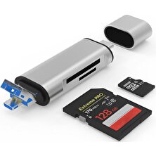 Alfais 4858 Type C USB Kart Okuyucu Micro Sd Card Reader Çevirici Dönüştürücü Adaptör