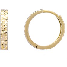 14 Ayar Altın Taşsız Kalemli Halka Küpe 1.7 Cm