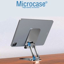 Microcase 360 Derece Dönerli Uzayabilir Masaüstü Telefon Tablet Tutucu Metal Stand - K50 AL3758 Koyu Gri