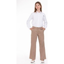 Angelos Girls Kız Çocuk Geniş Paçalı Gabardin Pantolon 9-14 Yaş Lx 249