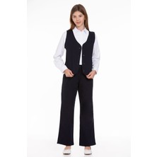 Angelos Girls Kız Çocuk Geniş Paçalı Gabardin Pantolon 9-14 Yaş Lx 249