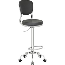 White Furniture Obje Tekerlekli Bar Sandalyesi