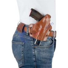 Browning 14 Lü Deri Tabanca Kılıfı Kahverengi Baskılı Açık