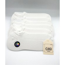 Ciho Socks Daily Kadın 6 Çift Pürüzsüz Beyaz Modal Soft Touch Penye Pamuk Görünmez Sneaker Patik Çorap