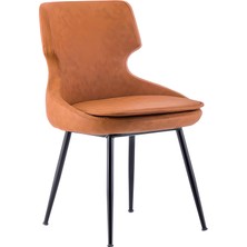 White Furniture Donna Metal Krom Ayak Poliüretan Sünger Deri Rahat Sandalye