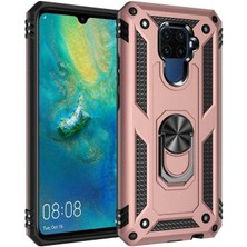 Huawei Mate 30 Lite Kılıf Ultra Koruyan Yüzüklü Tank Stand Olan Mıknatıslı Voyotank