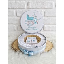 Bunnyball Chocolate 80 Adet Mavi Puset Temalı Isme Özel Hediyelik Hosgeldin Erkek Bebek Çikolata