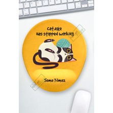 Atölye Çizgi Cat Exe Stopped Bilek Destekli Mouse Pad ve Kupa Bardak