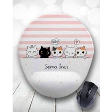 Atölye Çizgi Kişiye Özel 2li Neşeli Kediler Kupa Bardak ve Mouse Pad