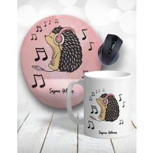 Atölye Çizgi Kirpi Hedgehog Music Kupa Bardak ve Mouse Pad