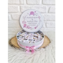 Bunnyball Chocolate 150 Adet Pembe Çiçek Temalı Nikah/söz Isme Özel Kutu