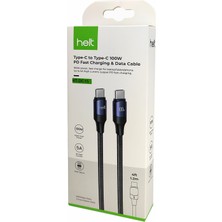 Boğazören Type-C To Type-C 100W Pd Hızlı Şarj Kablosu Siyah Cable(Sağlam Ip Örgü TASARIM,120 cm Uzunluk)