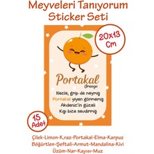 Msticker Meyveleri Öğreniyorum Çocuk Odası - Okul - Sınıf Sticker Seti