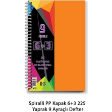 Udeep Spiralli Pp Kapak 6+3 225 Yaprak 9 Ayraçlı Defter