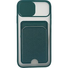 iPhone XR Uyumlu Kartlıklı Sürgülü Kapak Telefon Kılıfı