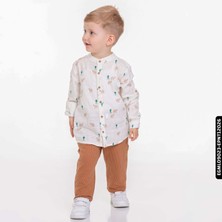 Xo Kids Erkek Çizgili Pantolon 9-36 Ay 64604 EPNT12026 Kahverengi