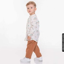 Xo Kids Erkek Çizgili Pantolon 9-36 Ay 64604 EPNT12026 Kahverengi