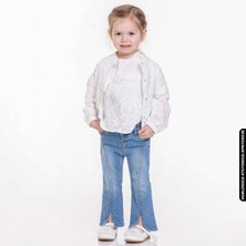 Xo Kids Kız Safir Gömlek 9-36 Ay 34642 KGML09019 Ekru