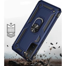 Voyo Samsung Galaxy S21 Kılıf Ultra Koruyan Yüzüklü Tank Stand Olan Mıknatıslı Voyotank