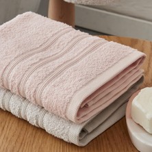 Karaca Home Carli 4 Parça Bornoz/Banyo/Baş Havlusu Aile Banyo Seti Pudra Gri