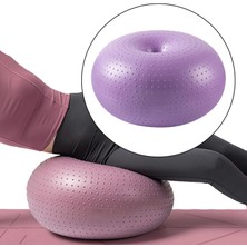 PZ Home Pilates Donut Denge Şişirilebilir Ritmik Yoga Top Fitness Ball Spor Salonu Mor A (Yurt Dışından)