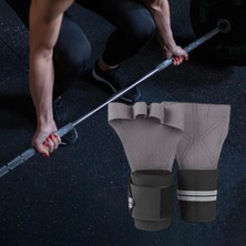 PZ Home Halter Bileklik Kayışları Parmaksız Eldivenler Güç Geri Destek Spor Salonu Gri M (Yurt Dışından)