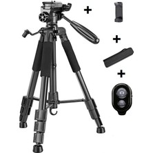 Dymax 175CM Profesyonel Tripod Kamera Dslr Fotoğraf Makinesi Canon Nikon Sony Için Telefon Tutucu Bluetooth Kumandalı  Tripot