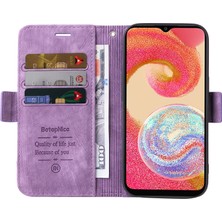 Cool-M Samsung Galaxy A04E 4g Için Cep Telefonu Kapağı, Tam Koruma Cüzdan Stand Baskılı Hat Dikiş Pu Deri Kılıf (Yurt Dışından)