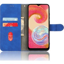 Cool-M Samsung Galaxy A04E Için 4g Cilt Touch Hissed Hisset Telefon Kılıfı Cüzdan Stand Flip Pu Deri+Tpu Çizgiye Dönüş Anti Telefon Kapağı (Yurt Dışından)