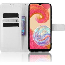 Cool-M Samsung Galaxy A04E Için 4g Manyetik Toka Koruyucu Telefon Kapağı Elmas Doku Pu Deri Katlanabilir Stand Flip Cüzdan Telefon Kılıfı (Yurt Dışından)